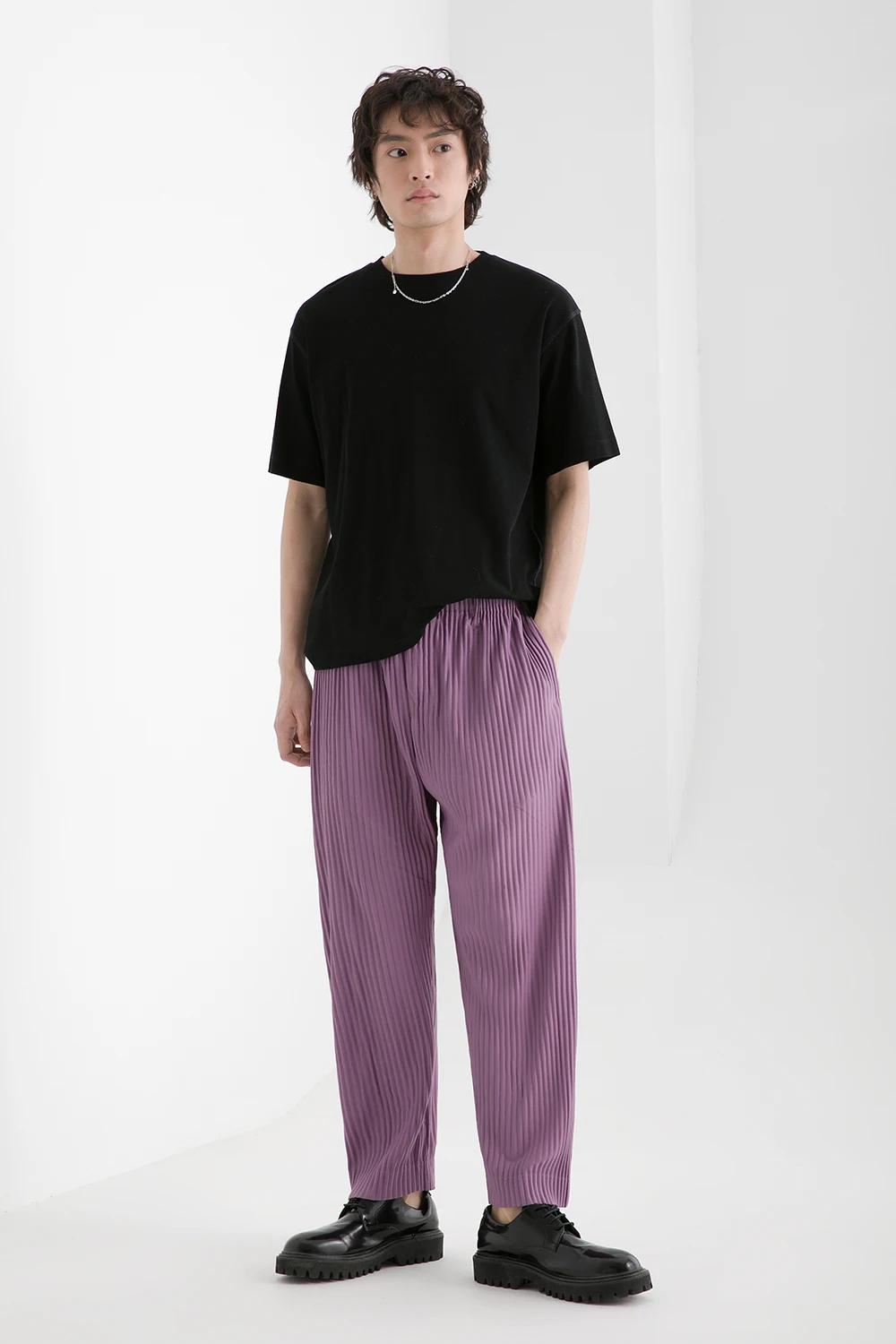 Miyake Pants for Men Straight Pants Casual Fashion Trousers Loose Korean Style Pants Men Clothing Bottoms
