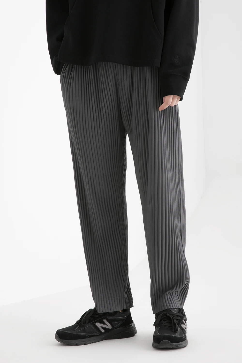Miyake Pants for Men Straight Pants Casual Fashion Trousers Loose Korean Style Pants Men Clothing Bottoms