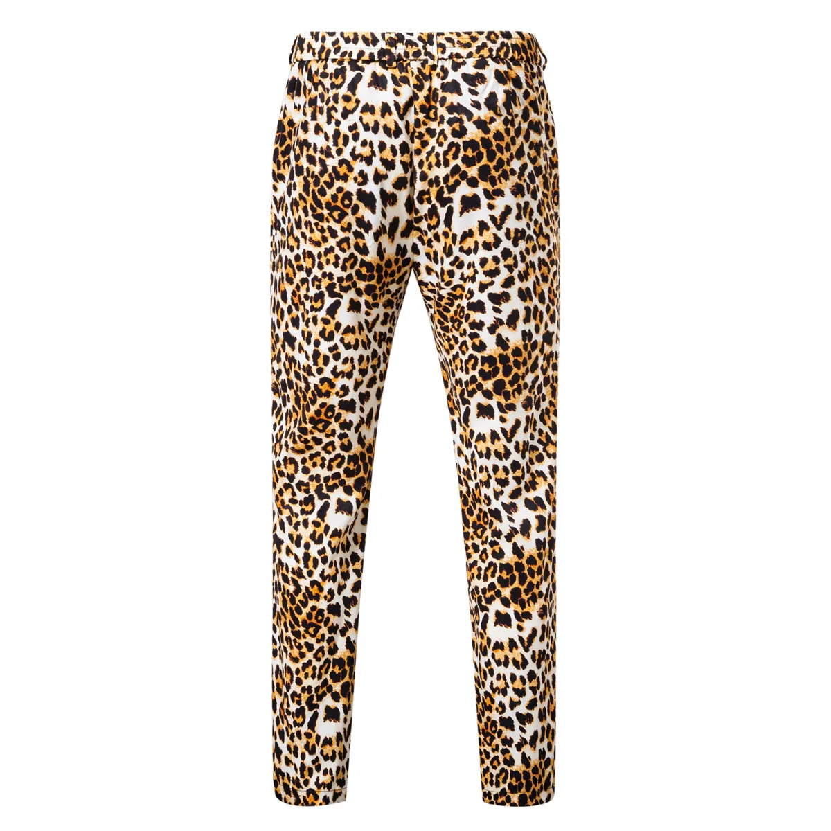 2026 Yellow Digital Print Leopard Print Suits Set for Men,Leopard Print Fashion Casual Slim-Fit Men's Blazer + Pants 2-Piece Set