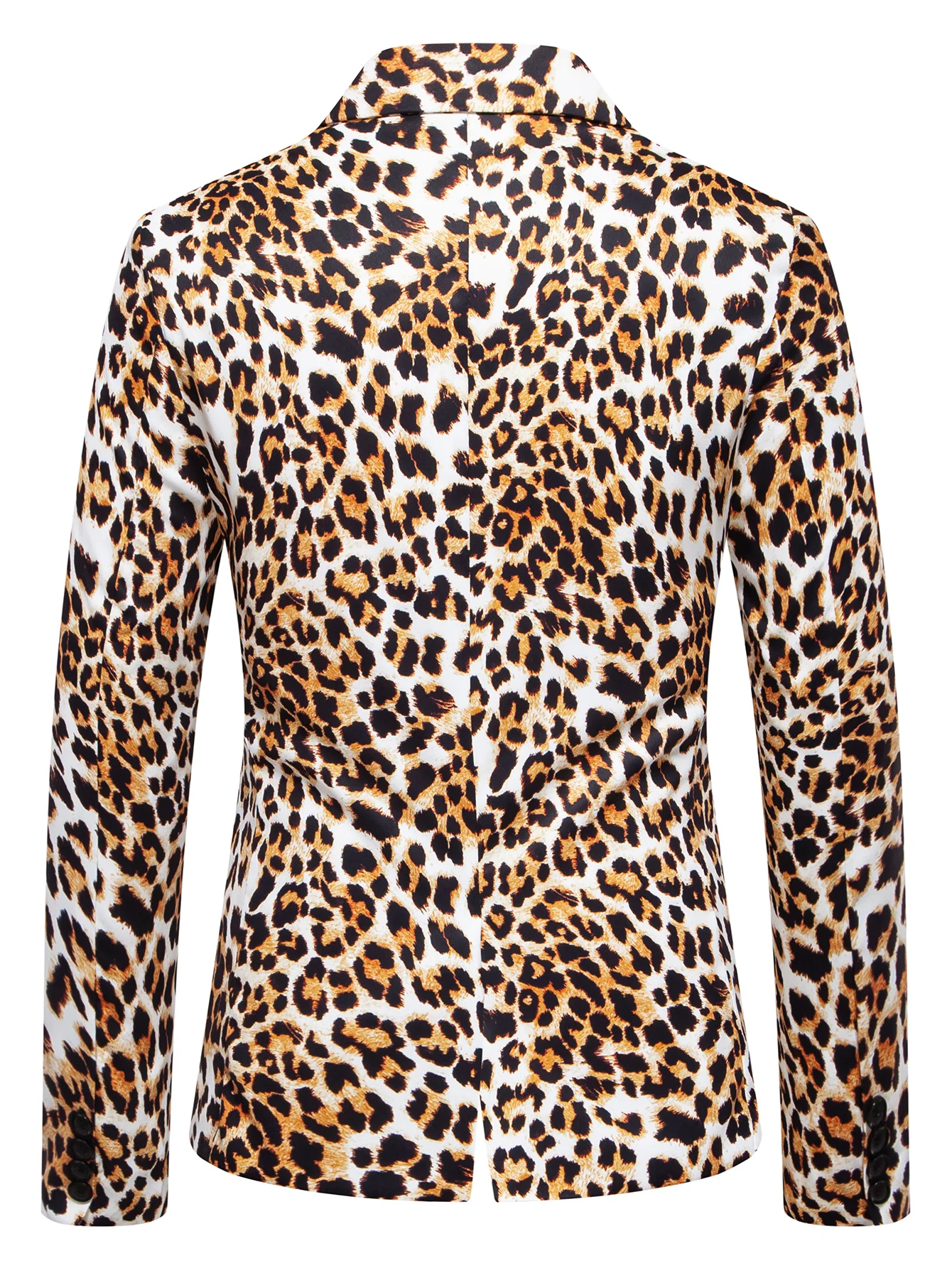 2026 Yellow Digital Print Leopard Print Suits Set for Men,Leopard Print Fashion Casual Slim-Fit Men's Blazer + Pants 2-Piece Set
