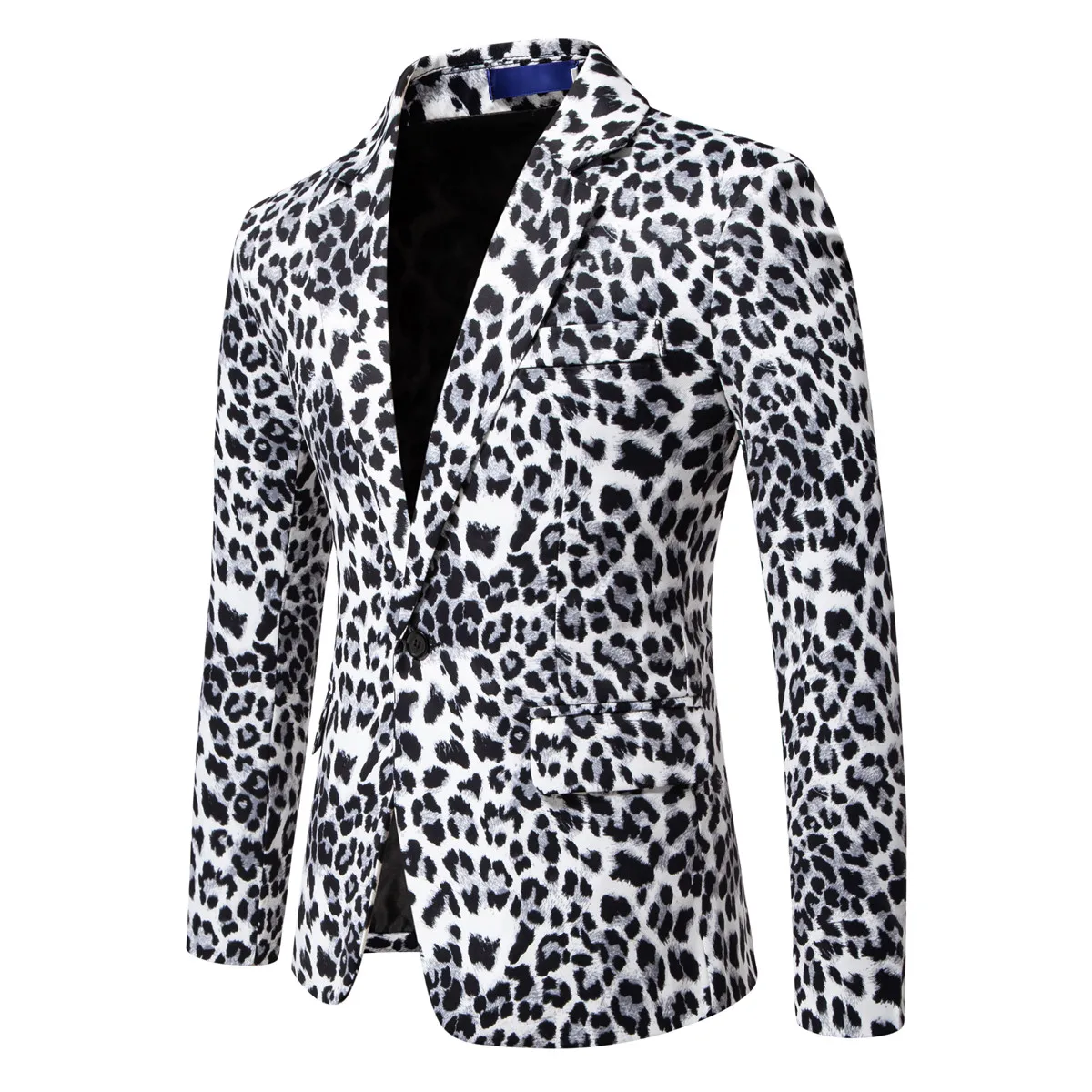 2026 Yellow Digital Print Leopard Print Suits Set for Men,Leopard Print Fashion Casual Slim-Fit Men's Blazer + Pants 2-Piece Set
