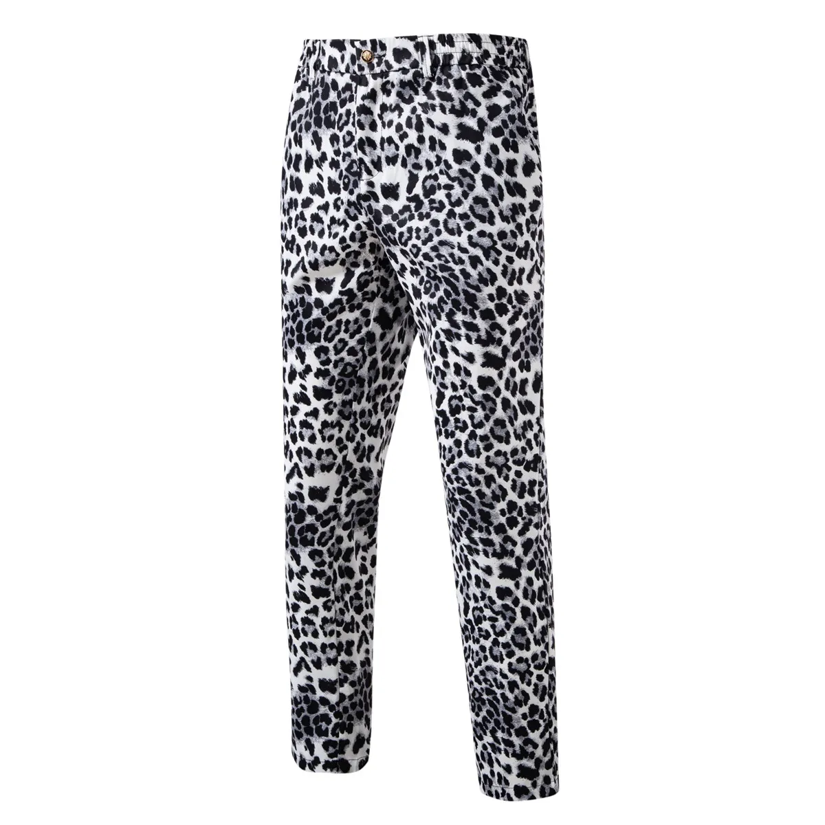 2026 Yellow Digital Print Leopard Print Suits Set for Men,Leopard Print Fashion Casual Slim-Fit Men's Blazer + Pants 2-Piece Set