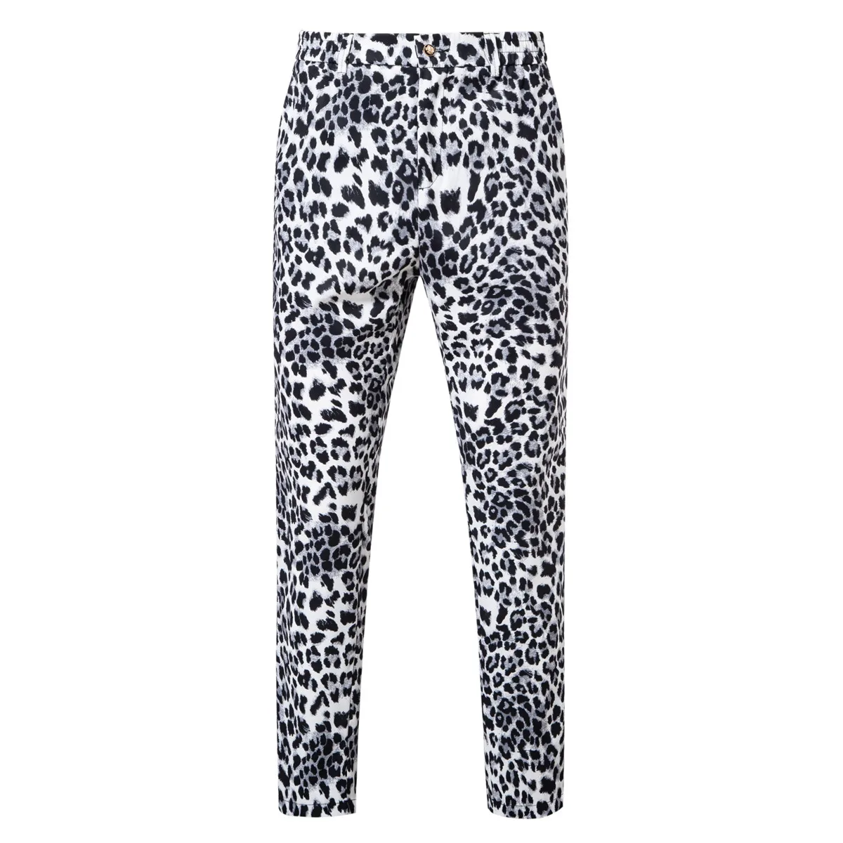 2026 Yellow Digital Print Leopard Print Suits Set for Men,Leopard Print Fashion Casual Slim-Fit Men's Blazer + Pants 2-Piece Set