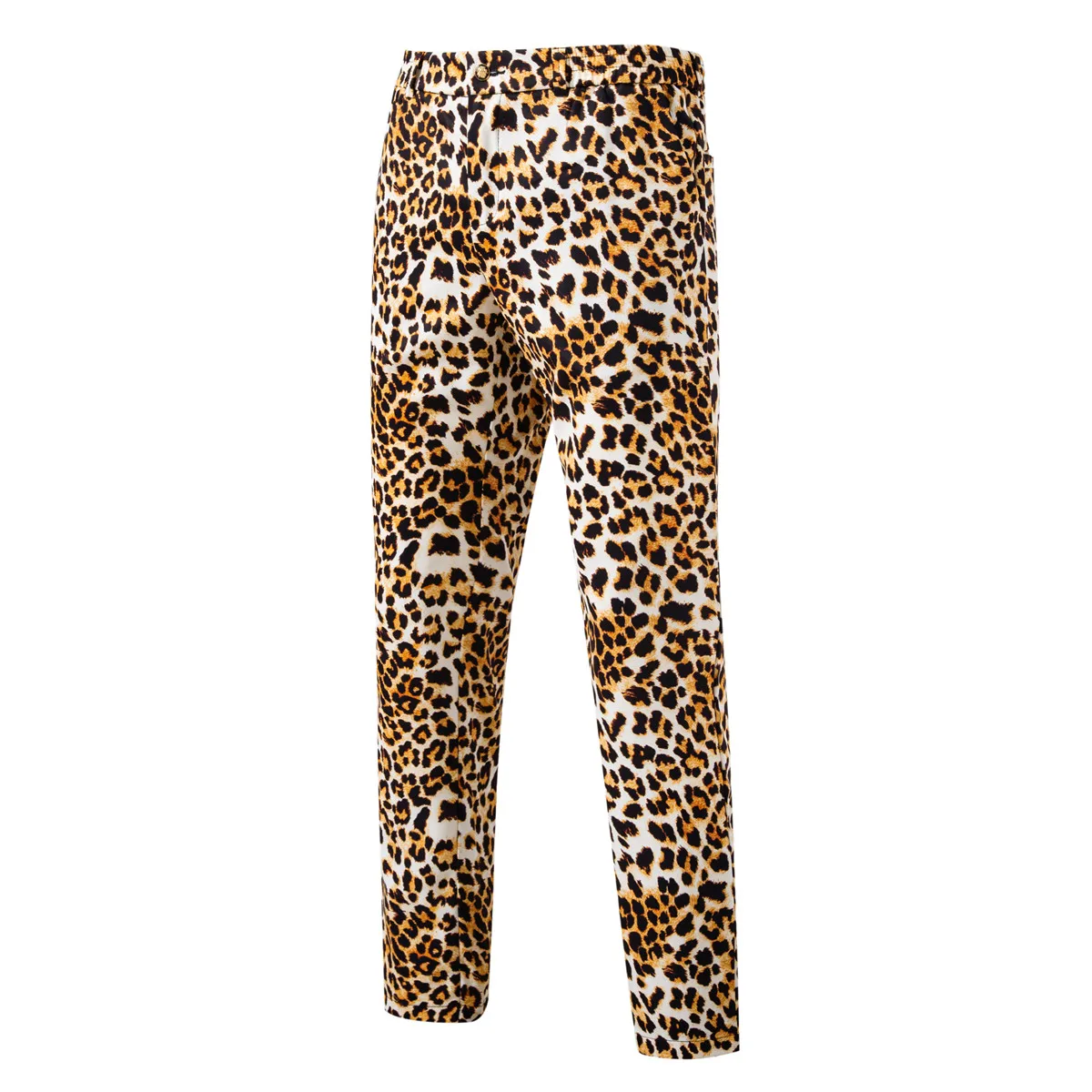 2026 Yellow Digital Print Leopard Print Suits Set for Men,Leopard Print Fashion Casual Slim-Fit Men's Blazer + Pants 2-Piece Set