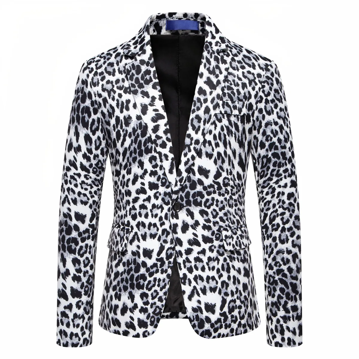 2026 Yellow Digital Print Leopard Print Suits Set for Men,Leopard Print Fashion Casual Slim-Fit Men's Blazer + Pants 2-Piece Set