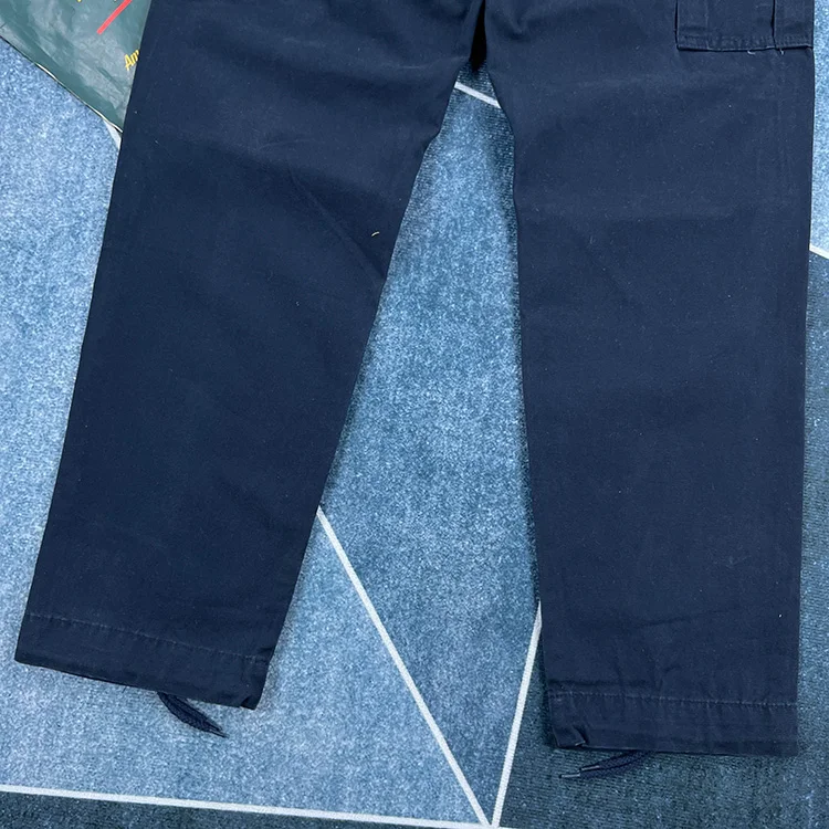 Paris Buckle Heavyweight 100% Cotton Canvas Workwear Pants Men's Multi Pocket Straight Loose Autumn Thick American Casual Retro