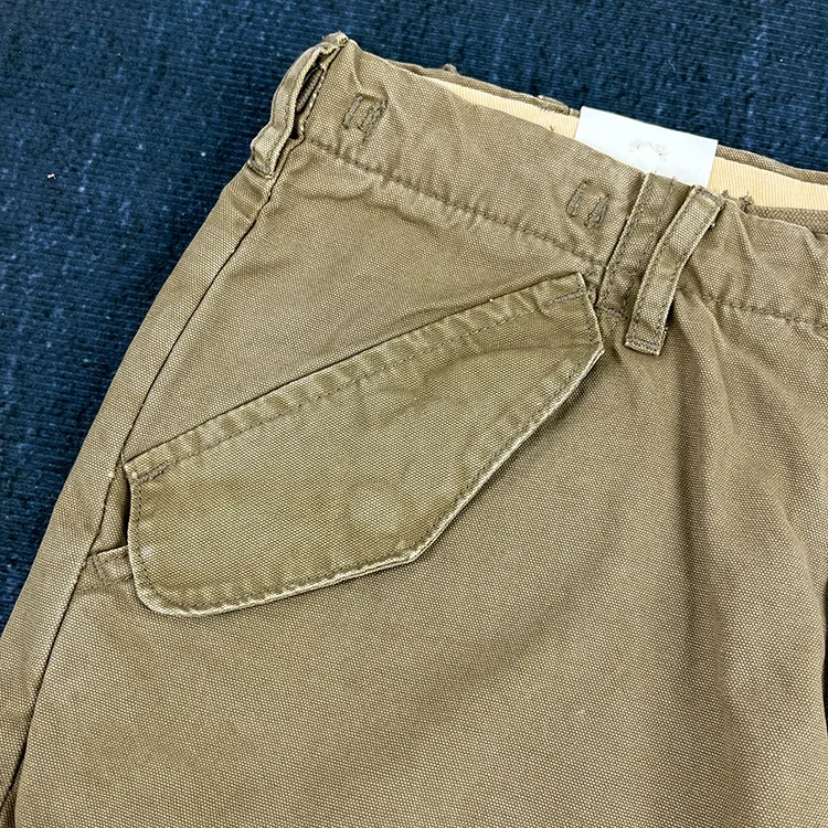 Paris Buckle Heavyweight 100% Cotton Canvas Workwear Pants Men's Multi Pocket Straight Loose Autumn Thick American Casual Retro