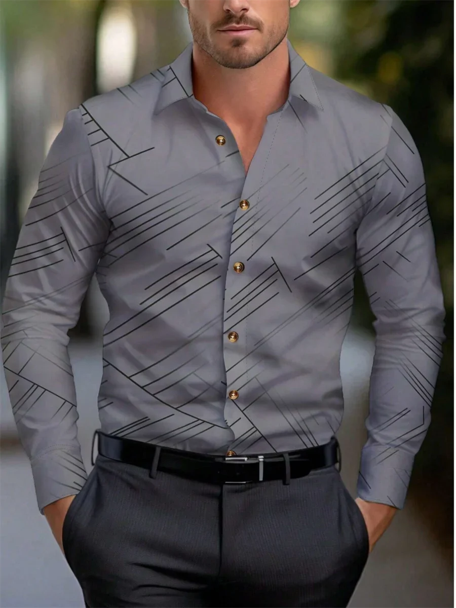 Suit shirt pink black white casual outdoor solid color striped comfortable soft lapel men's tops office plus size 2024