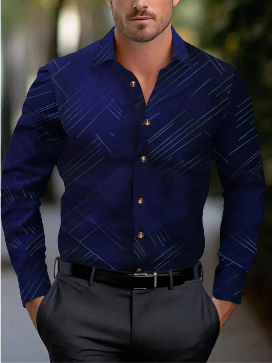 Suit shirt pink black white casual outdoor solid color striped comfortable soft lapel men's tops office plus size 2024