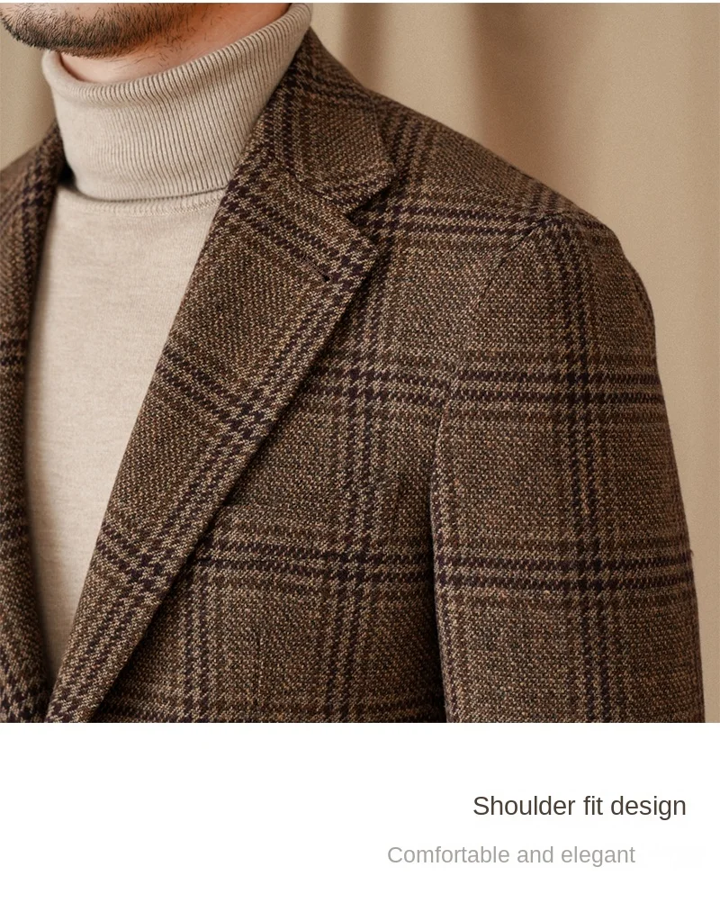 Mr. Lu San 50% Wool Prince Ge Coffee Retro Suit Fall/Winter Italian Gentry Warm High-setting Suit Men
