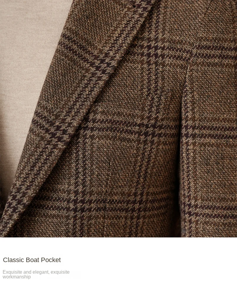 Mr. Lu San 50% Wool Prince Ge Coffee Retro Suit Fall/Winter Italian Gentry Warm High-setting Suit Men