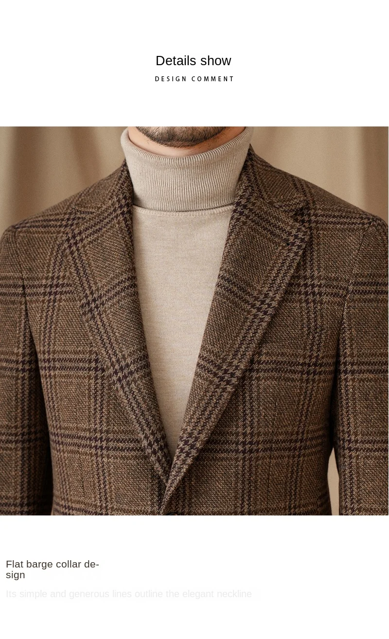 Mr. Lu San 50% Wool Prince Ge Coffee Retro Suit Fall/Winter Italian Gentry Warm High-setting Suit Men
