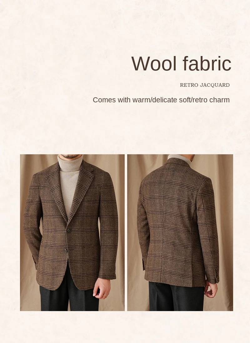 Mr. Lu San 50% Wool Prince Ge Coffee Retro Suit Fall/Winter Italian Gentry Warm High-setting Suit Men