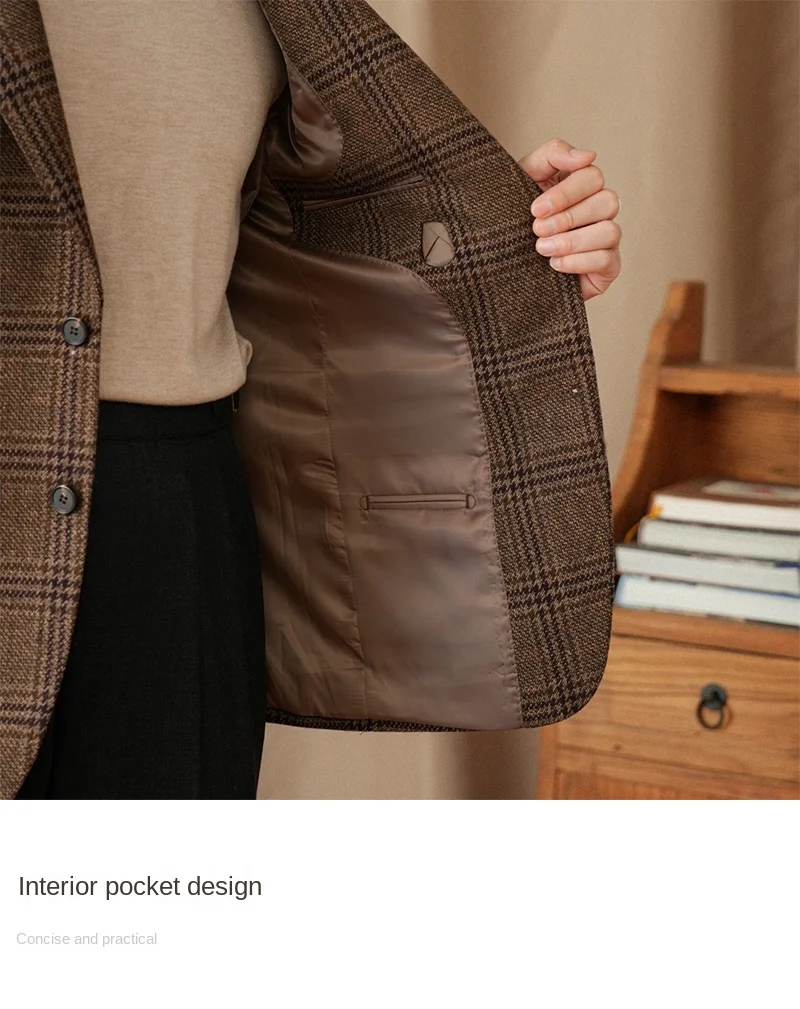 Mr. Lu San 50% Wool Prince Ge Coffee Retro Suit Fall/Winter Italian Gentry Warm High-setting Suit Men