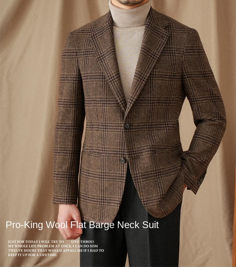 Mr. Lu San 50% Wool Prince Ge Coffee Retro Suit Fall/Winter Italian Gentry Warm High-setting Suit Men