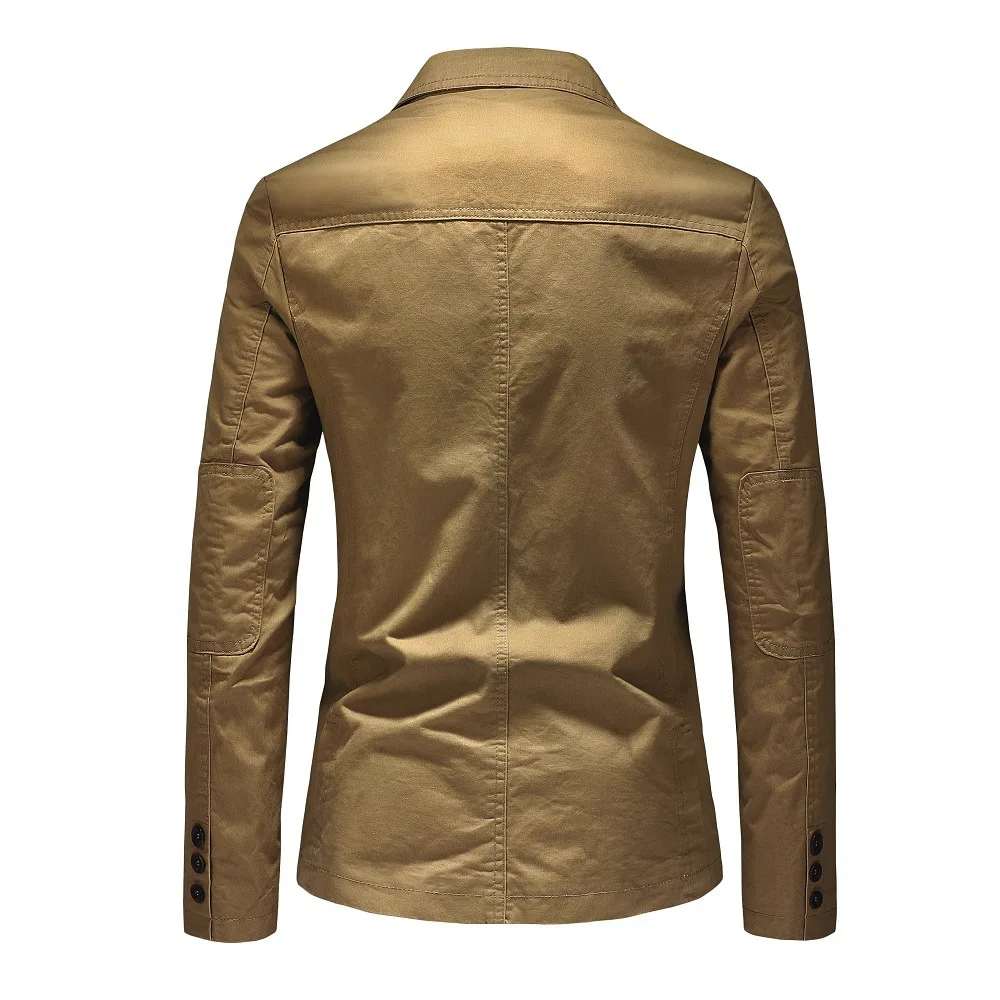 Cotton 100% Blazer Gentleman Three-button Outdoor Cotton Work Solid Color Business Lapel Loose Casual Slim-fit Wedding Host