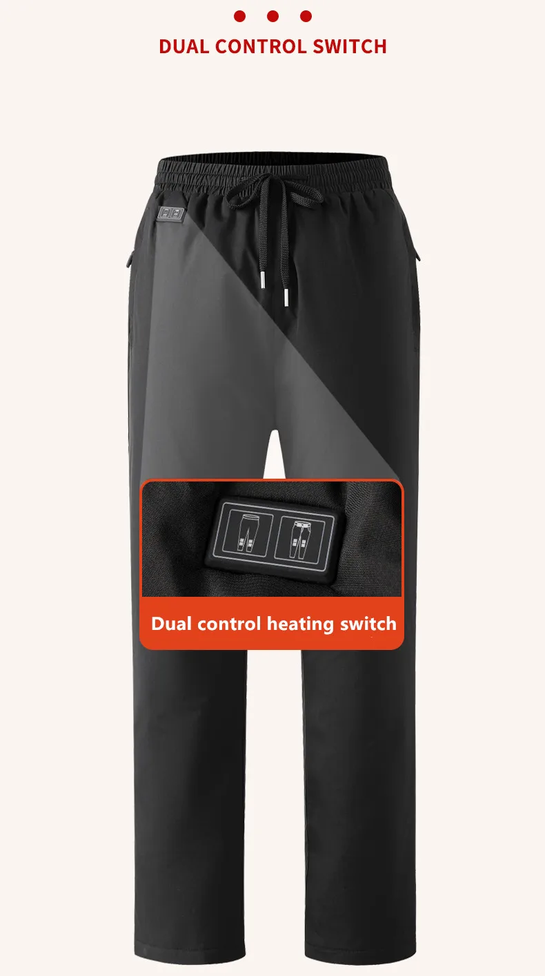 New USB 15 Zone Intelligent Heating Pants Winter Outdoor Cold Resistance Warmth Retention Thickened Cycling (No Power Bank)