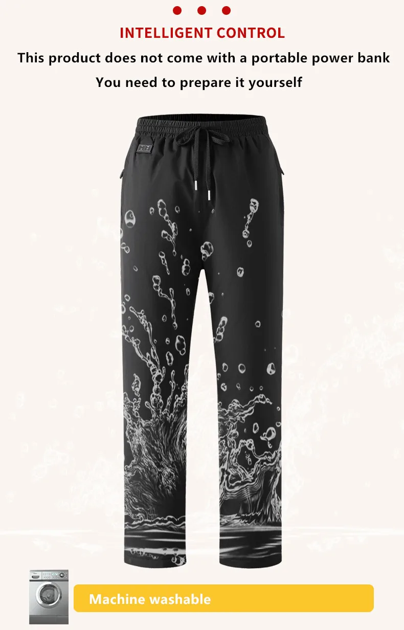 New USB 15 Zone Intelligent Heating Pants Winter Outdoor Cold Resistance Warmth Retention Thickened Cycling (No Power Bank)