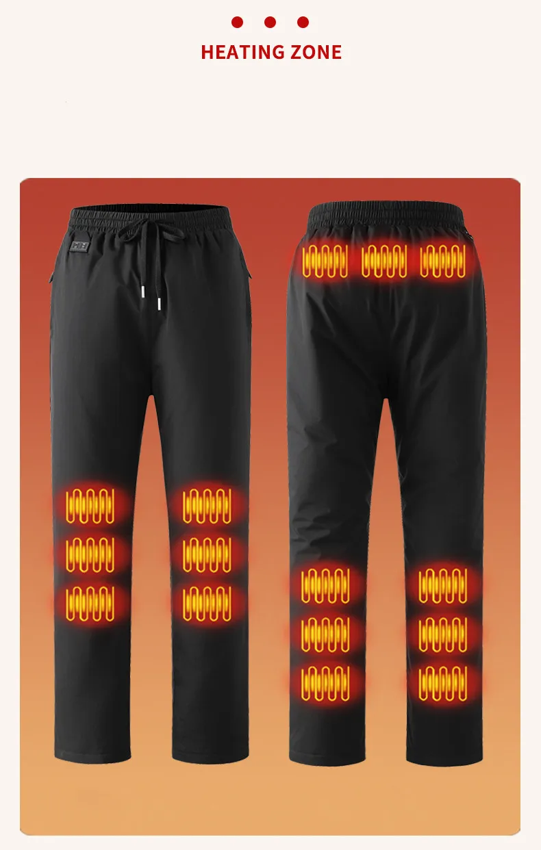 New USB 15 Zone Intelligent Heating Pants Winter Outdoor Cold Resistance Warmth Retention Thickened Cycling (No Power Bank)