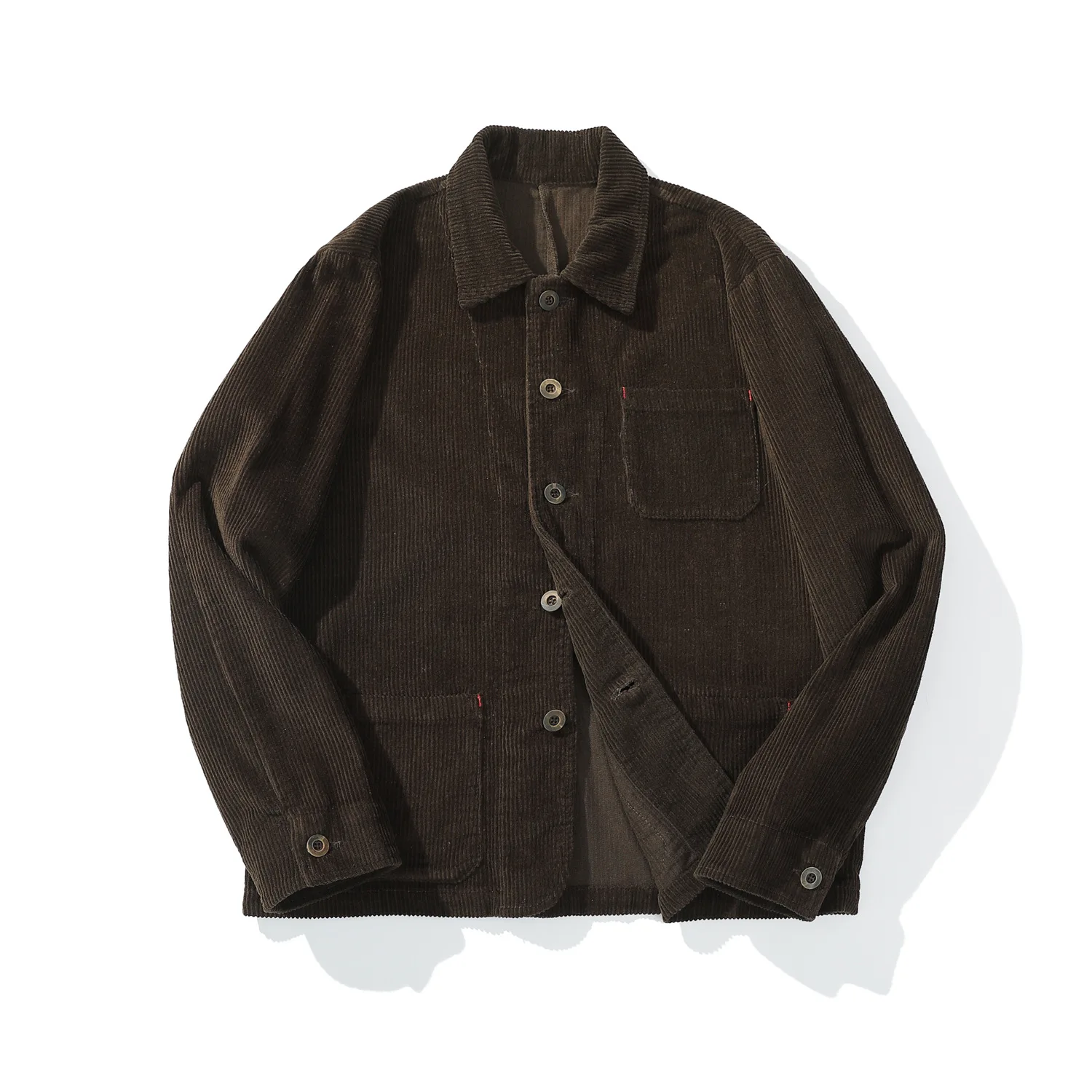 Vintage French Workwear Jacket - Heavyweight 300gsm 100% Cotton Corduroy Utility Coat with Multi-Pockets (Men's Retro Style)