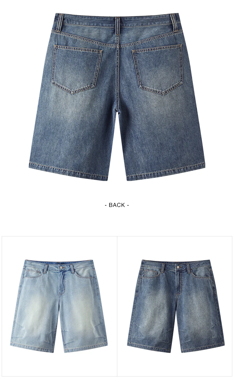Semir Men Shorts Light Cool Vintage Washed Denim Knee Length Shorts 2026 Summer Loose Straight
