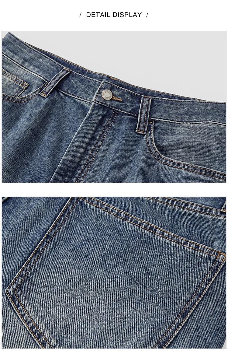 Semir Men Shorts Light Cool Vintage Washed Denim Knee Length Shorts 2026 Summer Loose Straight