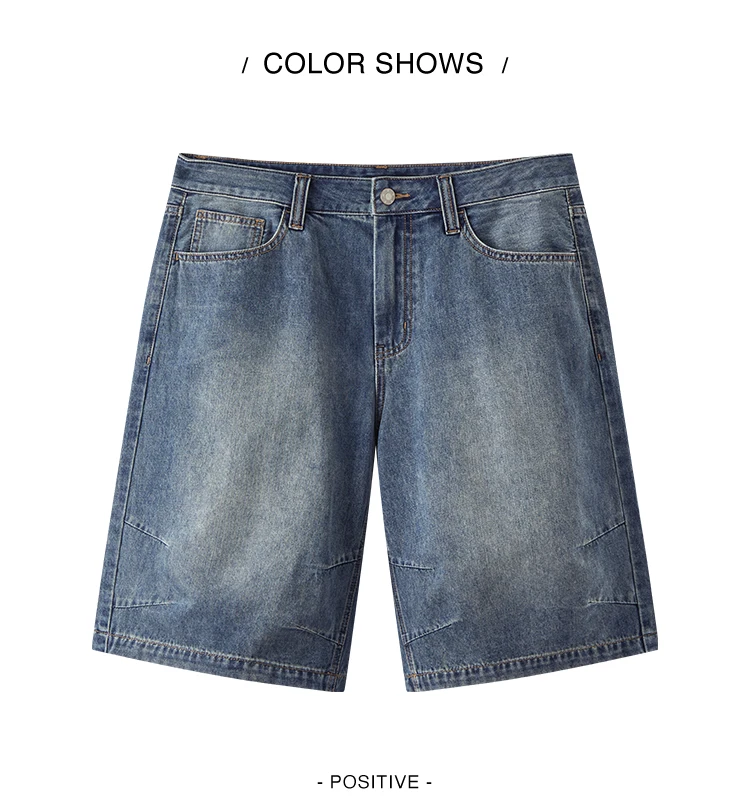 Semir Men Shorts Light Cool Vintage Washed Denim Knee Length Shorts 2026 Summer Loose Straight