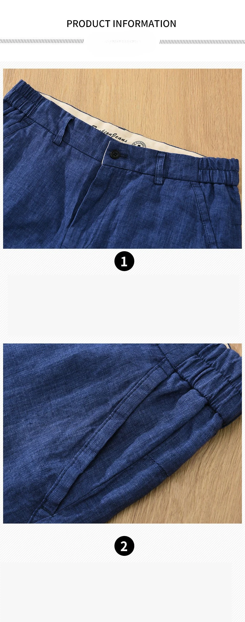 Summer New Simple Breathable Pure Linen Shorts for Men Clothing Straight Solid Color Summer Pants EC1339