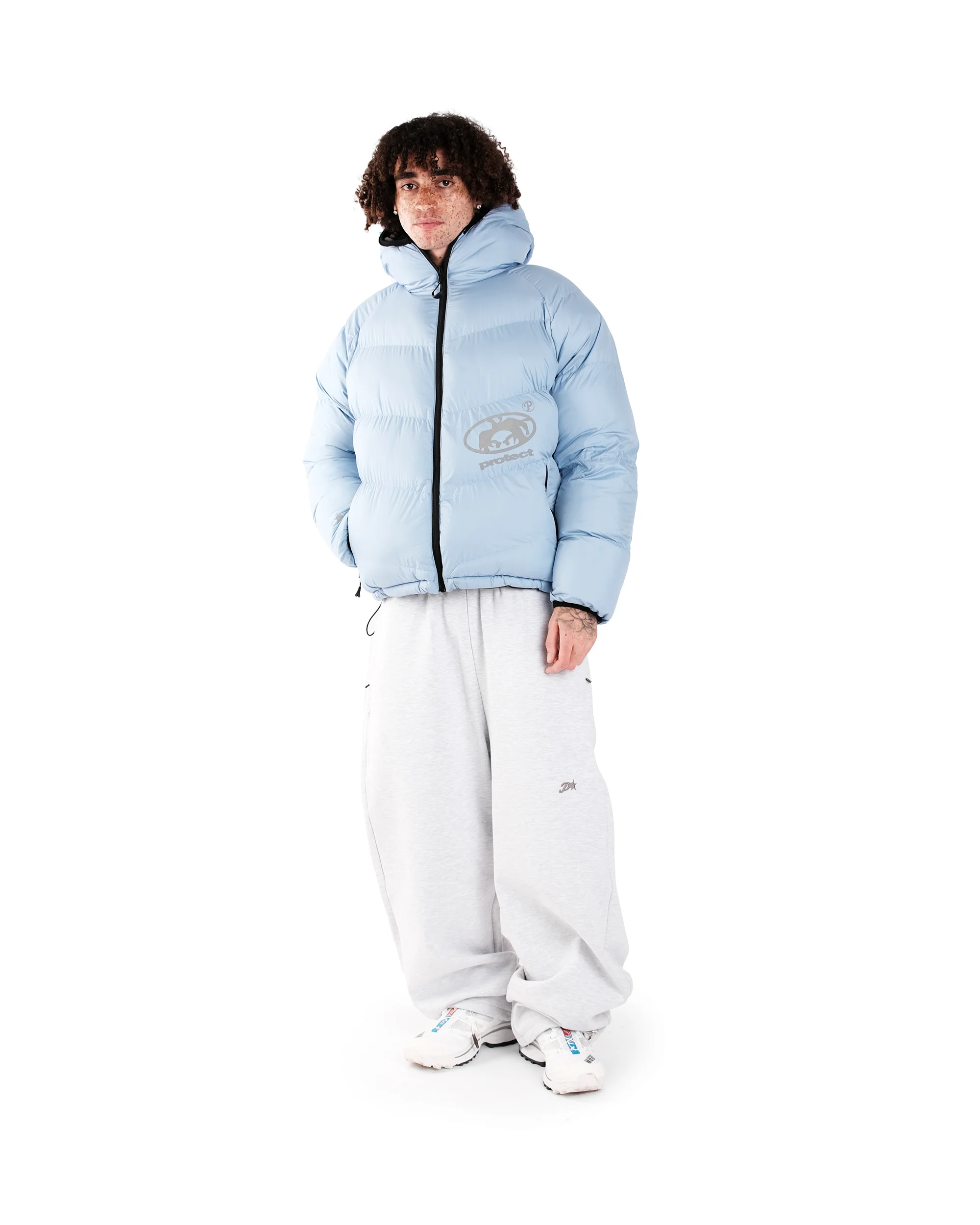 Y2K Protect Down Jacket Retro Reversible Hooded Couples Coat American High Street Hip Hop Streetwear Unisex Casual Puffer Jacket