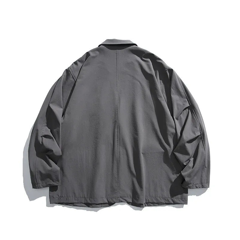 Men's Streetwear Outdoor Fashion Loose Casual Oversize Suit Blazer Cargo Jacket Cityboy Spring Autumn Coat Blazer for Men