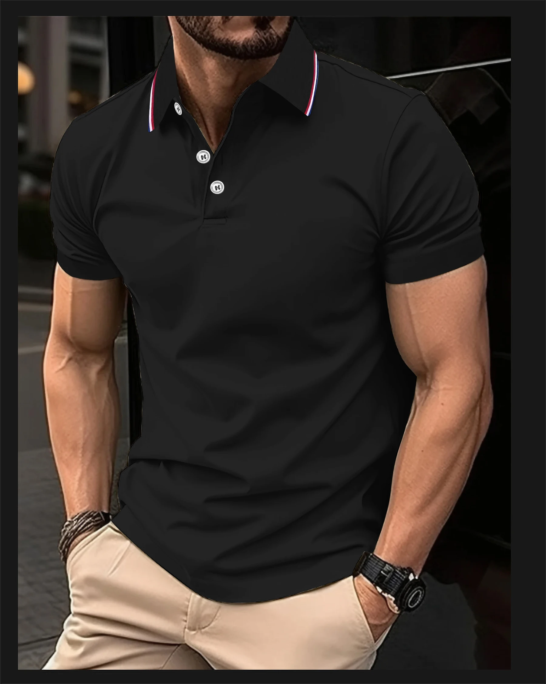 2025 Summer Hot: Men's Silk-like Lapel Polo Shirts 9-Piece Set - Breathable, Comfortable & Versatile