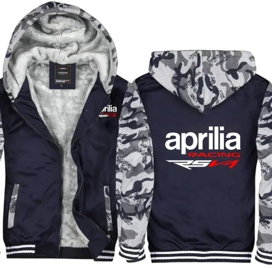 2025 NEW winter printed APRILIA car logo11 thickened casual coat men's zipper men's Plush coat men clothing