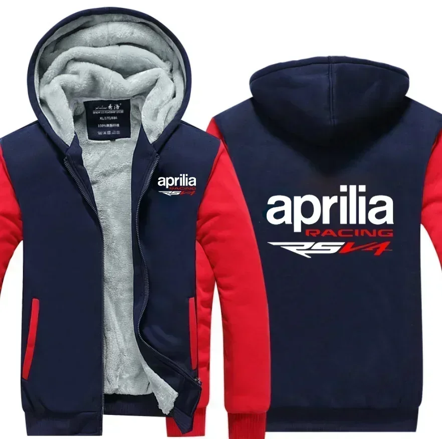 2025 NEW winter printed APRILIA car logo11 thickened casual coat men's zipper men's Plush coat men clothing