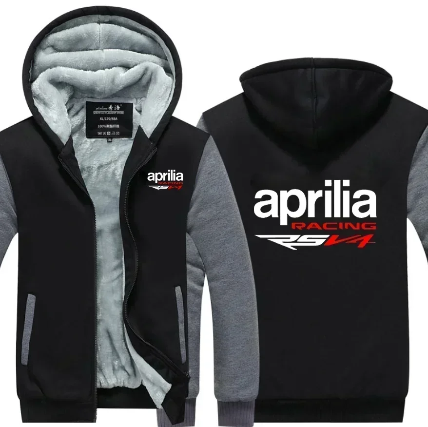 2025 NEW winter printed APRILIA car logo11 thickened casual coat men's zipper men's Plush coat men clothing