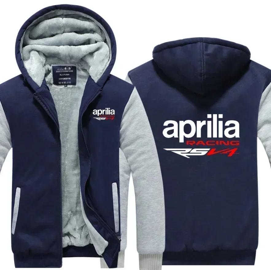 2025 NEW winter printed APRILIA car logo11 thickened casual coat men's zipper men's Plush coat men clothing