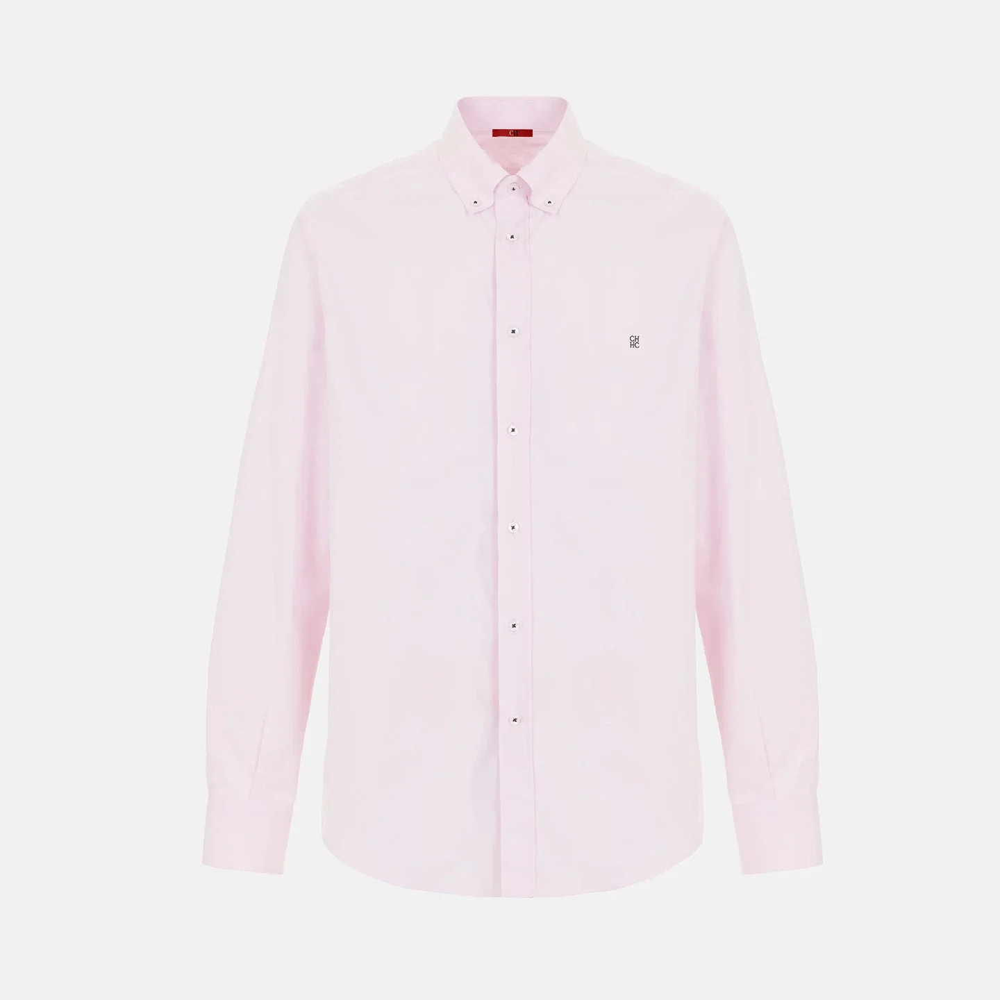 CH Mens Casual Lapel Tiny Discreet Sign Embroidery Plain Long Sleeve Shirt Dating Street Outfit