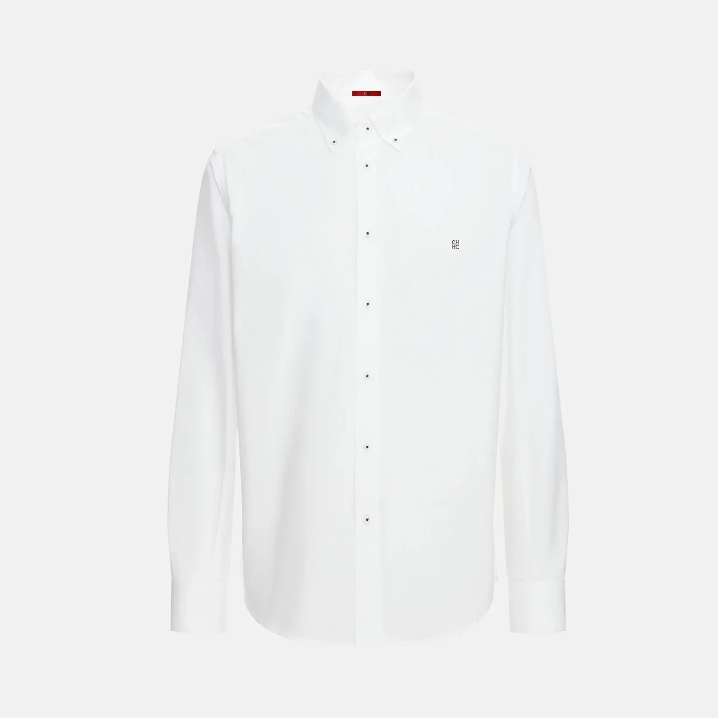 CH Mens Casual Lapel Tiny Discreet Sign Embroidery Plain Long Sleeve Shirt Dating Street Outfit