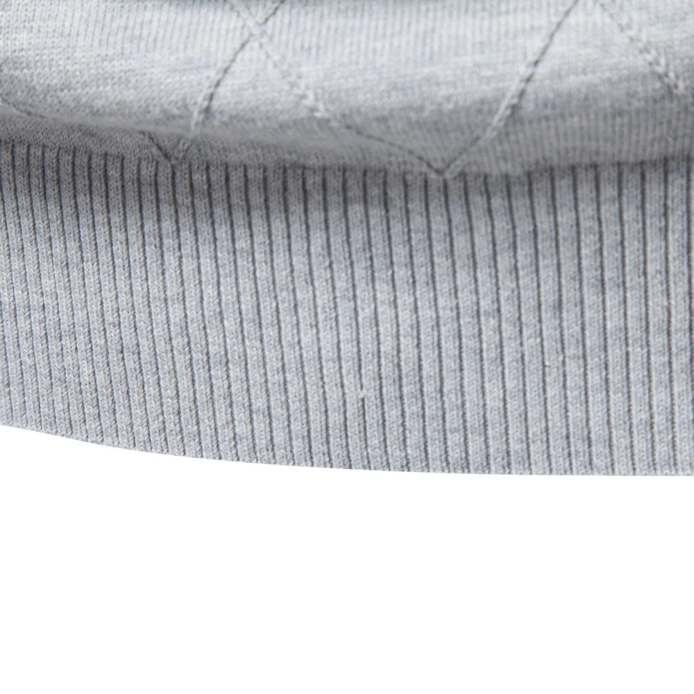 AIOPESON Men Cotton Half Zip Mock Neck Pullover Argyle Knitwear Ribbed Cuffs Slim Fit Smart Casual Business Fall Winter Sweater