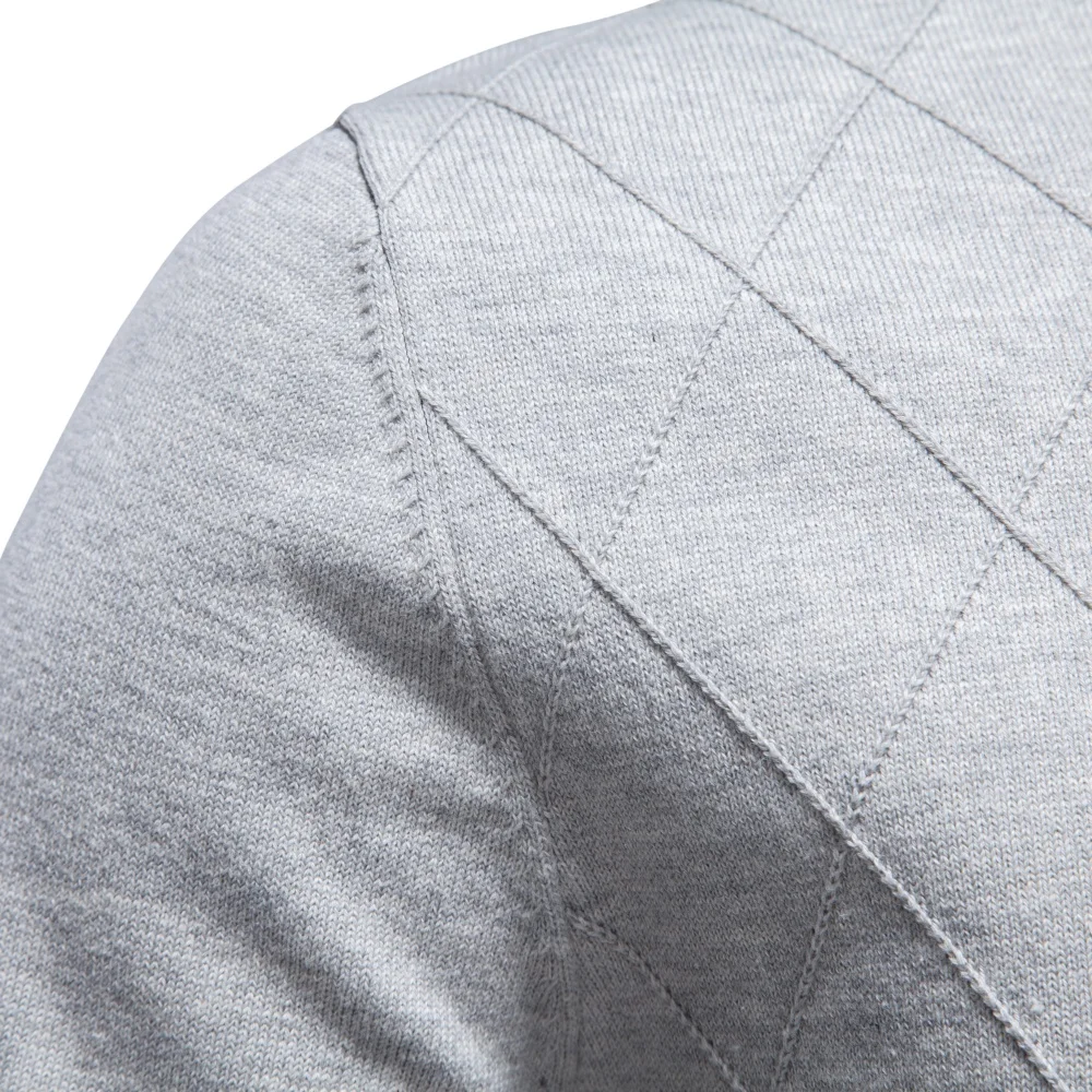 AIOPESON Men Cotton Half Zip Mock Neck Pullover Argyle Knitwear Ribbed Cuffs Slim Fit Smart Casual Business Fall Winter Sweater