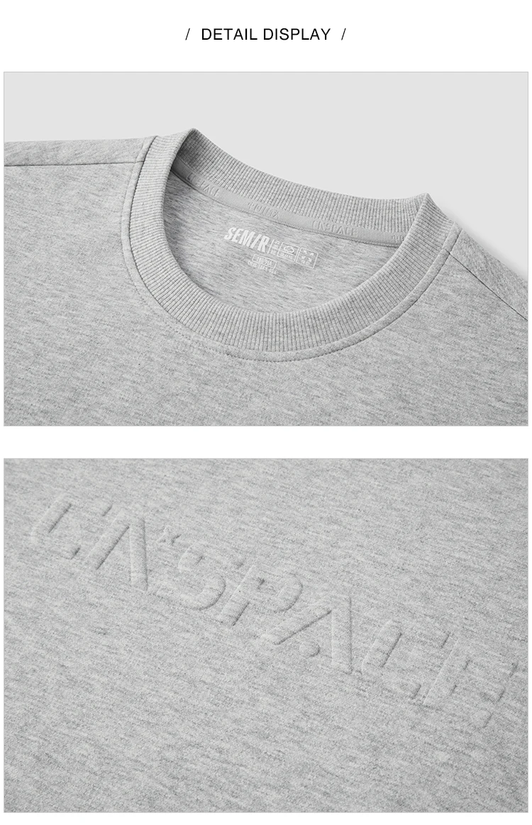 Semir Men Sweatshirt Faux Two Piece Hem Crew Neck Pullover Soft Cotton Feel Casual Style Autumn Knit Top Daily Wear 2026