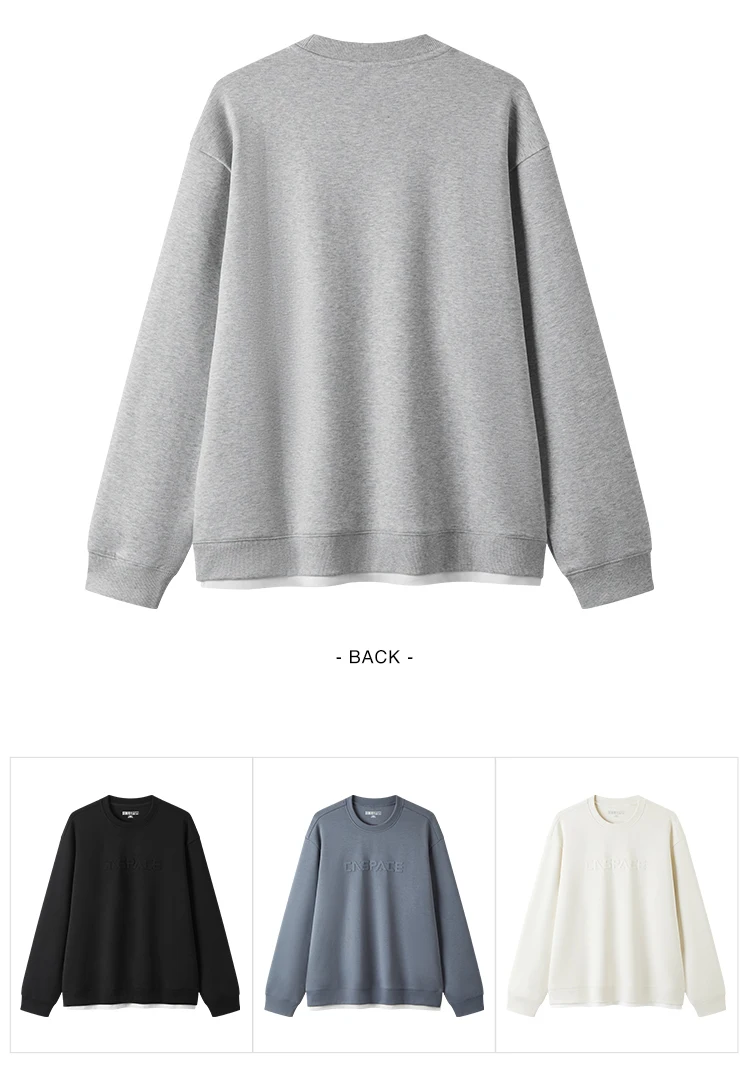 Semir Men Sweatshirt Faux Two Piece Hem Crew Neck Pullover Soft Cotton Feel Casual Style Autumn Knit Top Daily Wear 2026