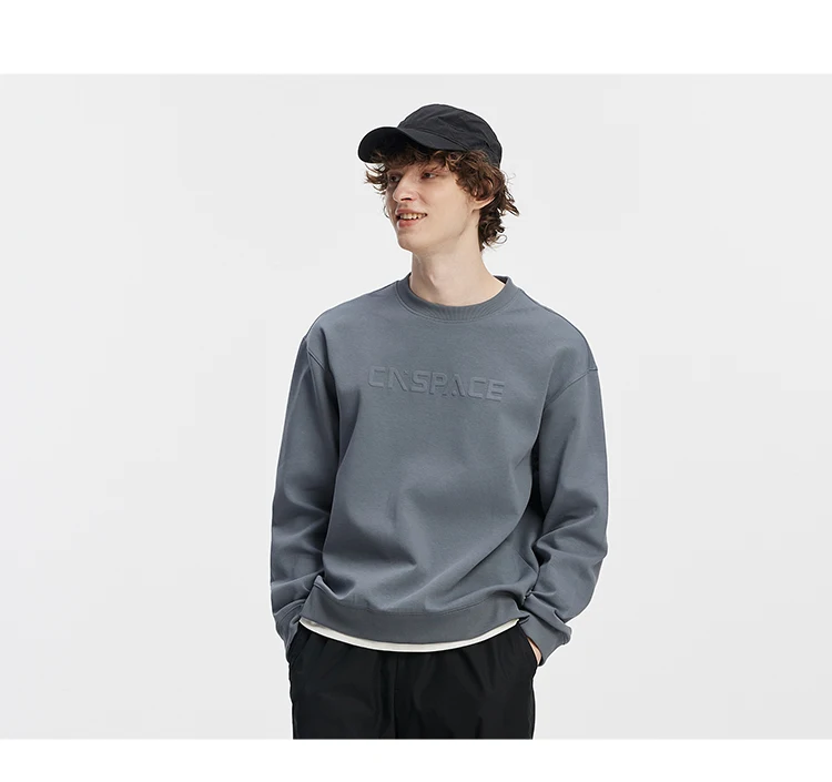 Semir Men Sweatshirt Faux Two Piece Hem Crew Neck Pullover Soft Cotton Feel Casual Style Autumn Knit Top Daily Wear 2026