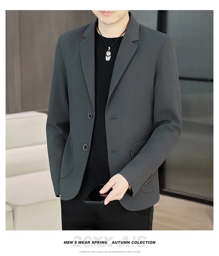 Men's Slim Fit Two-Button Casual Suit Spring Autumn Middle-aged Dad's Single West Coat Fashionable Casual Wear