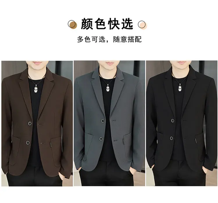 Men's Slim Fit Two-Button Casual Suit Spring Autumn Middle-aged Dad's Single West Coat Fashionable Casual Wear