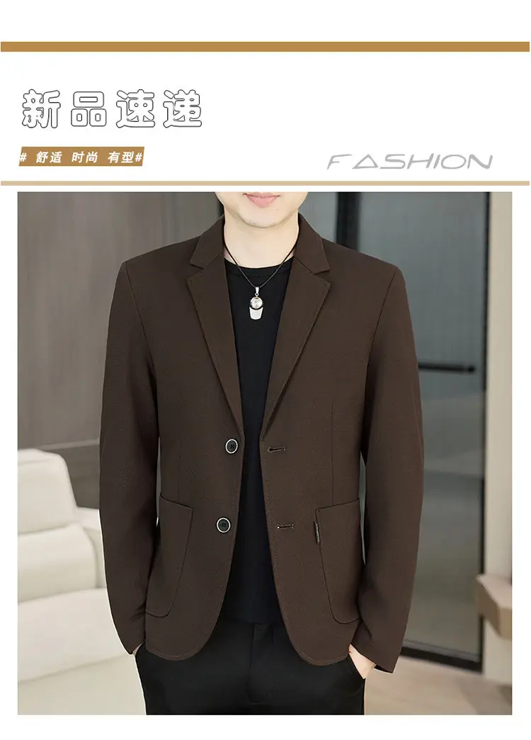 Men's Slim Fit Two-Button Casual Suit Spring Autumn Middle-aged Dad's Single West Coat Fashionable Casual Wear
