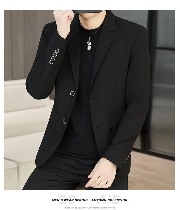 Men's Slim Fit Two-Button Casual Suit Spring Autumn Middle-aged Dad's Single West Coat Fashionable Casual Wear