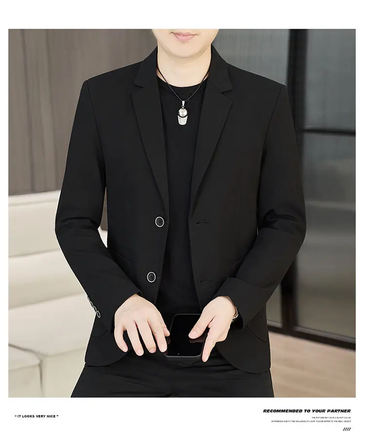 Men's Slim Fit Two-Button Casual Suit Spring Autumn Middle-aged Dad's Single West Coat Fashionable Casual Wear