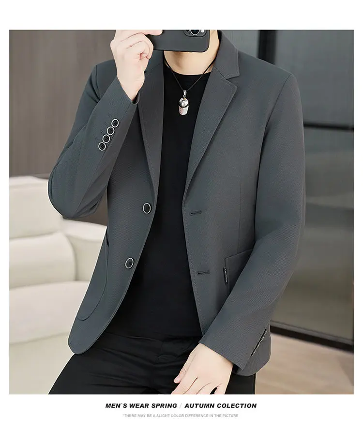 Men's Slim Fit Two-Button Casual Suit Spring Autumn Middle-aged Dad's Single West Coat Fashionable Casual Wear