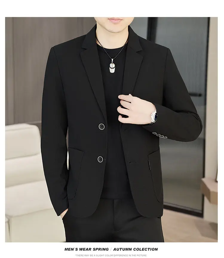 Men's Slim Fit Two-Button Casual Suit Spring Autumn Middle-aged Dad's Single West Coat Fashionable Casual Wear