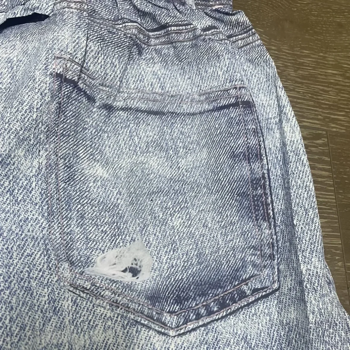 Satisfy PeaceShell Denim Digital Print Breathable Athletic Shorts